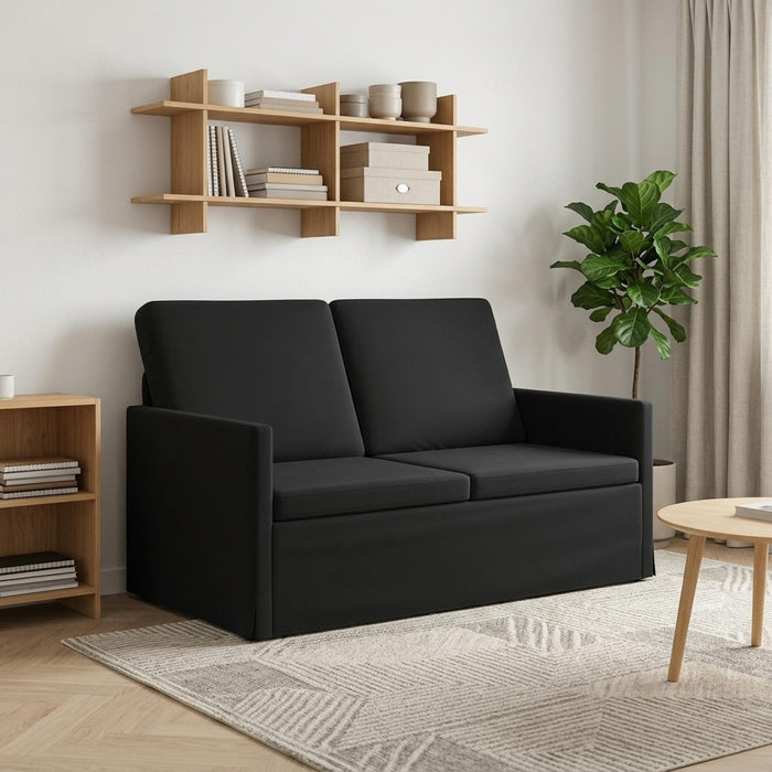 Canapea cu 2 locuri Negru 130 x 81 x 82 cm Catifea WALTI