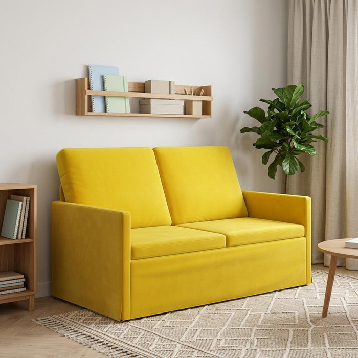 Canapea cu 2 locuri Galben 130 x 81 x 82 cm Catifea WALTI