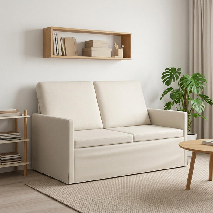 Canapea cu 2 locuri Crem 130 x 81 x 82 cm Catifea WALTI