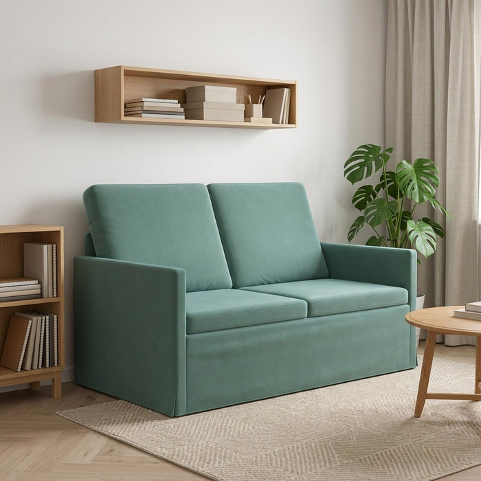 Canapea cu 2 locuri Verde Mării 130 x 81 x 82 cm Catifea WALTI