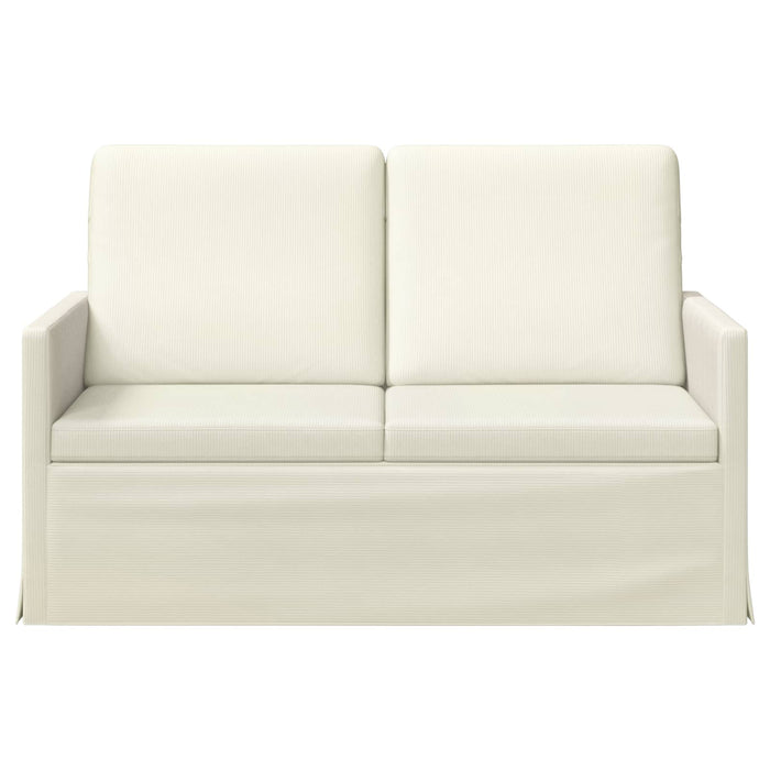 Canapea cu 2 locuri Crem 130 x 81 x 82 cm Țesătură din corduroy WALTI