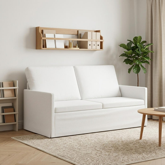 Canapea cu 2 locuri Alb 150 x 81 x 82 cm Țesătură WALTI