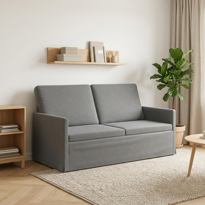 Canapea cu 2 locuri Gri închis 150 x 81 x 82 cm Catifea WALTI