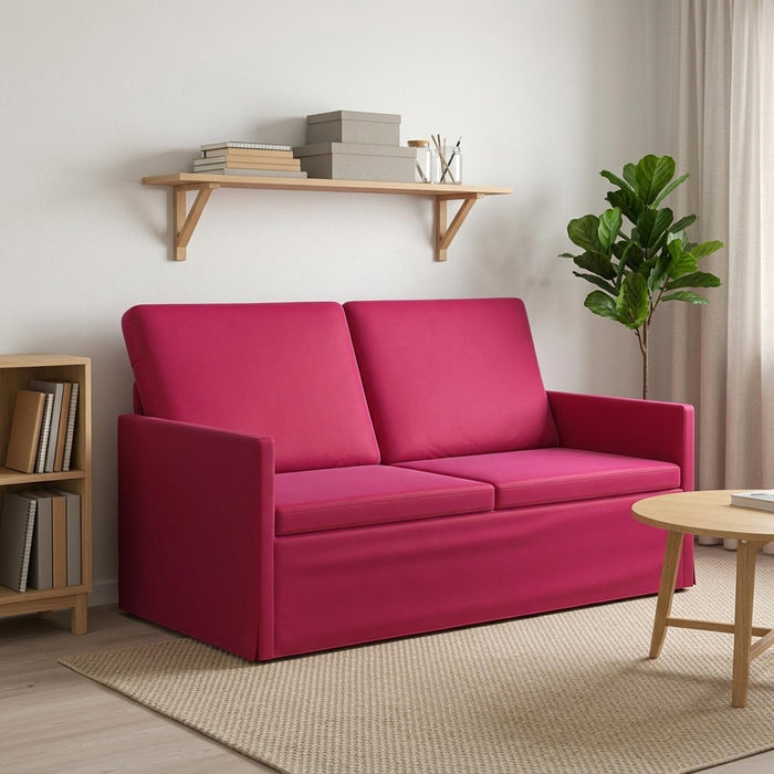 Canapea cu 2 locuri Roșu Vin 150 x 81 x 82 cm Catifea WALTI