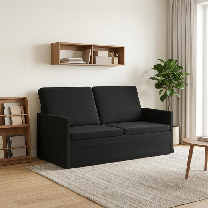 Canapea cu 2 locuri Negru 150 x 81 x 82 cm Catifea WALTI