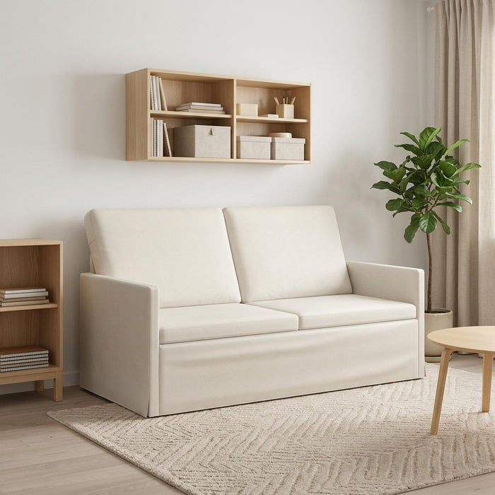 Canapea cu 2 locuri Crem 150 x 81 x 82 cm Catifea WALTI