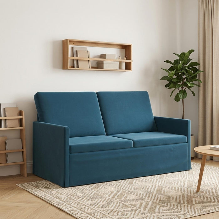 Canapea cu 2 locuri albastru 150 x 81 x 82 cm Catifea WALTI