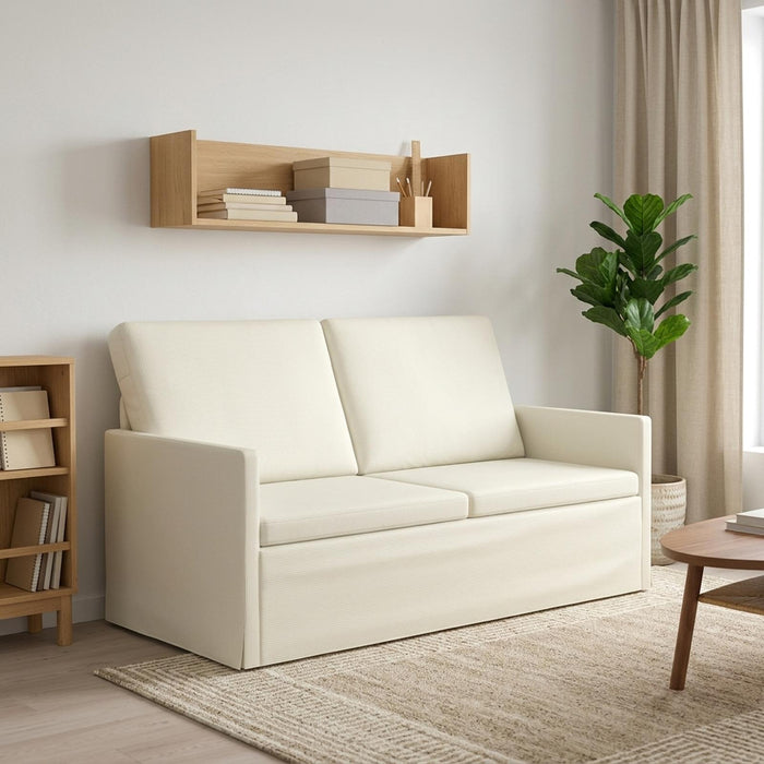 Canapea cu 2 locuri Crem 150 x 81 x 82 cm Țesătură din corduroy WALTI
