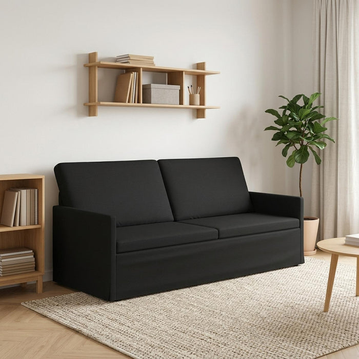 Sofă cu 3 locuri Negru 190 x 81 x 82 cm Țesătură WALTI