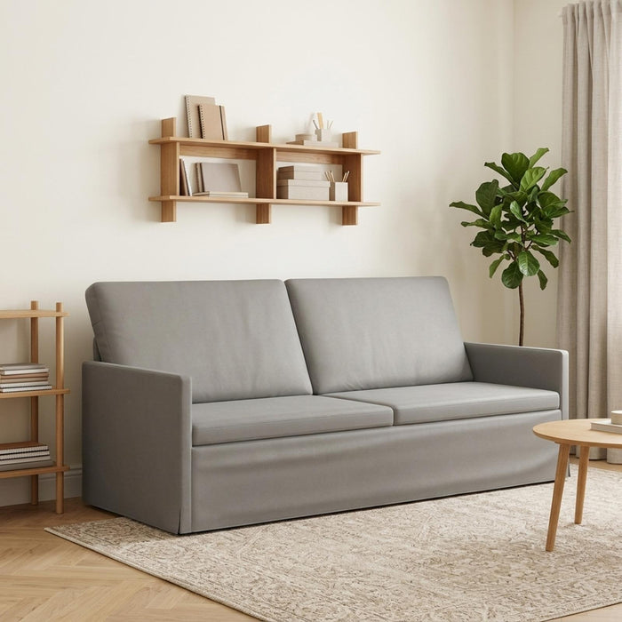 Sofă cu 3 locuri Gri deschis 190 x 81 x 82 cm Catifea WALTI