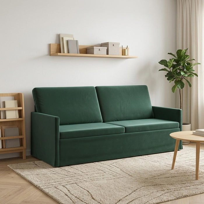 Sofă cu 3 locuri Verde închis 190 x 81 x 82 cm Catifea WALTI