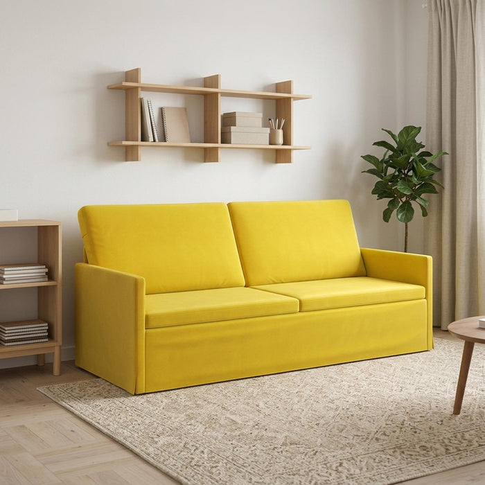 Sofă cu 3 locuri Galben 190 x 81 x 82 cm Catifea WALTI