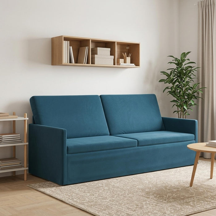 Sofă cu 3 locuri albastru 190 x 81 x 82 cm Catifea WALTI