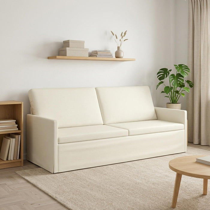 Sofă cu 3 locuri Crem 190 x 81 x 82 cm Țesătură din corduroy WALTI