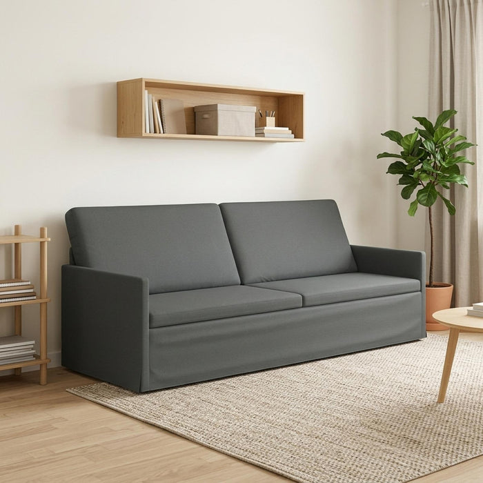 Sofă cu 3 locuri Gri închis 220 x 81 x 82 cm Țesătură WALTI