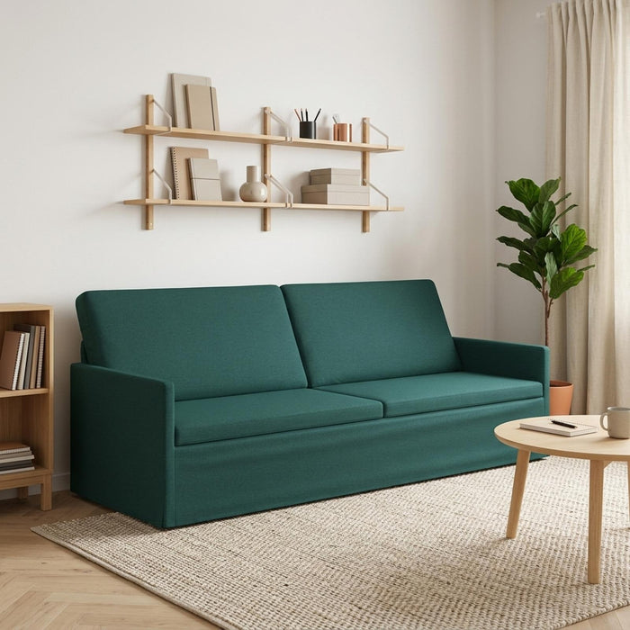 Sofă cu 3 locuri Verde închis 220 x 81 x 82 cm Țesătură WALTI