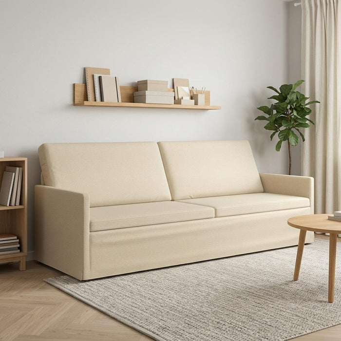 Sofă cu 3 locuri Crem 220 x 81 x 82 cm Țesătură WALTI