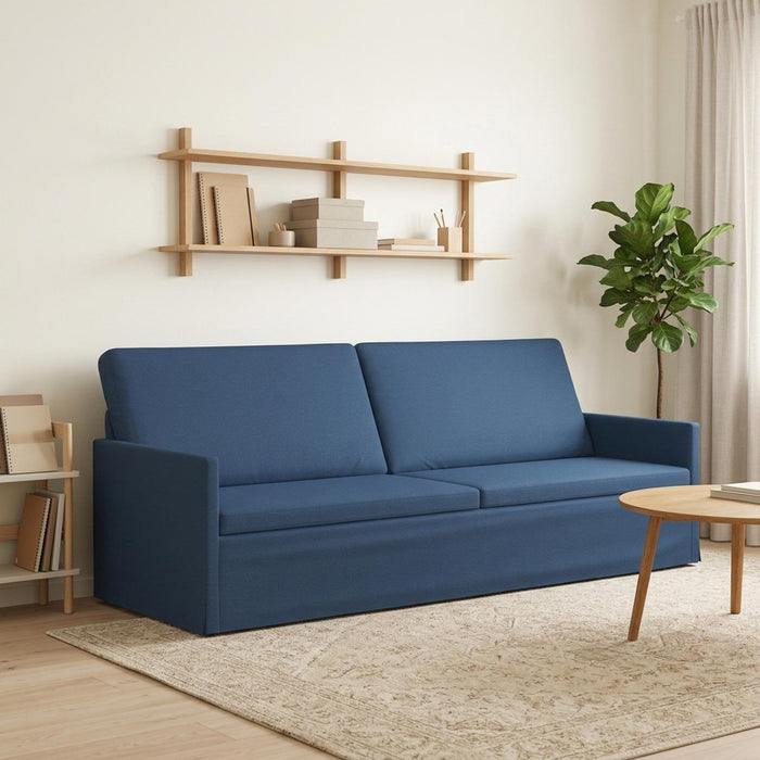 Sofă cu 3 locuri albastru 220 x 81 x 82 cm Țesătură WALTI