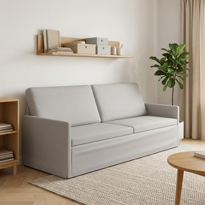 Sofă cu 3 locuri Gri nori 220 x 81 x 82 cm Țesătură WALTI
