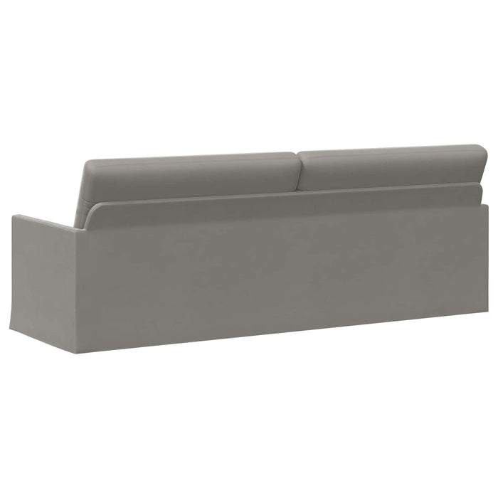 Sofă cu 3 locuri Gri deschis 220 x 81 x 82 cm Catifea WALTI