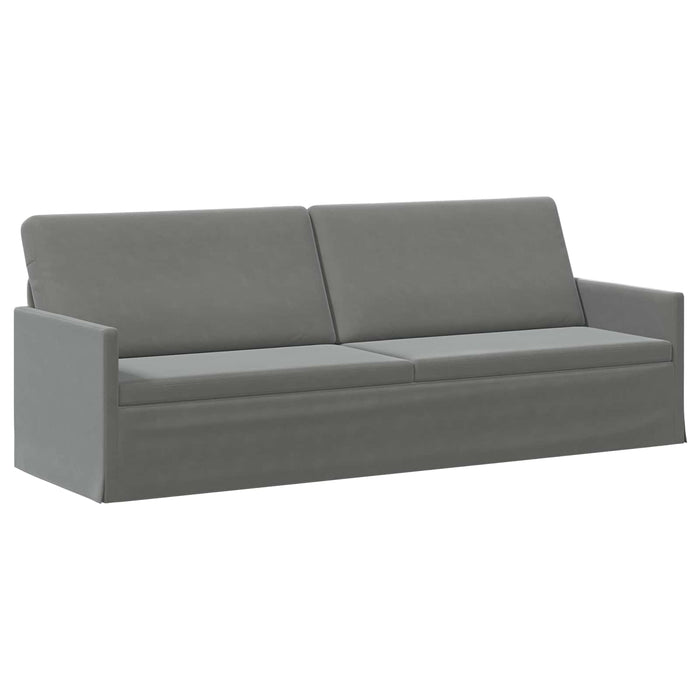 Sofă cu 3 locuri Gri închis 220 x 81 x 82 cm Catifea WALTI