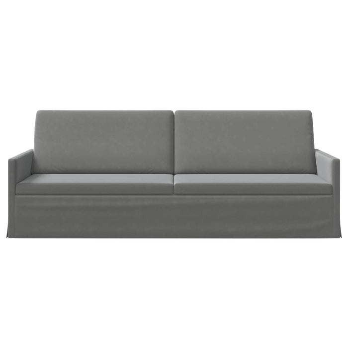 Sofă cu 3 locuri Gri închis 220 x 81 x 82 cm Catifea WALTI