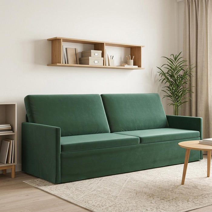 Sofă cu 3 locuri Verde închis 220 x 81 x 82 cm Catifea WALTI
