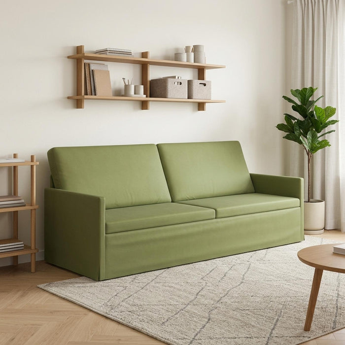 Sofă cu 3 locuri Verde deschis 220 x 81 x 82 cm Catifea WALTI