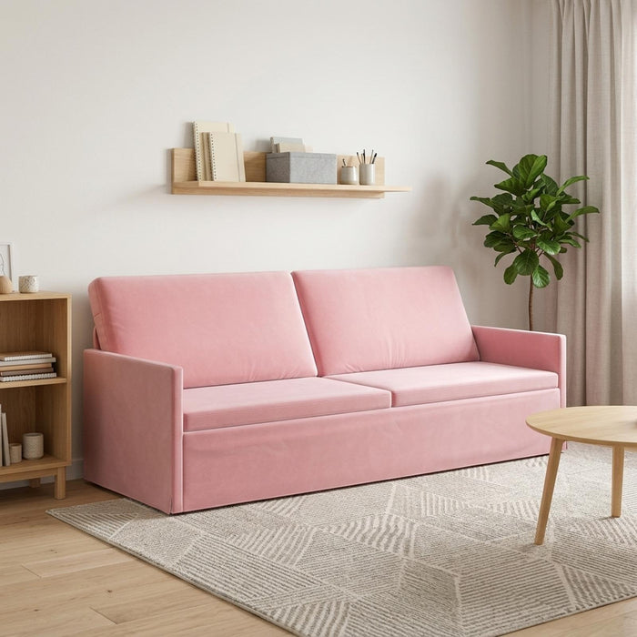 Sofă cu 3 locuri Roz 220 x 81 x 82 cm Catifea WALTI