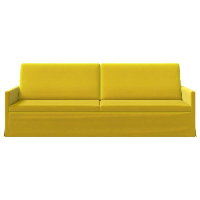 Sofă cu 3 locuri Galben 220 x 81 x 82 cm Catifea WALTI