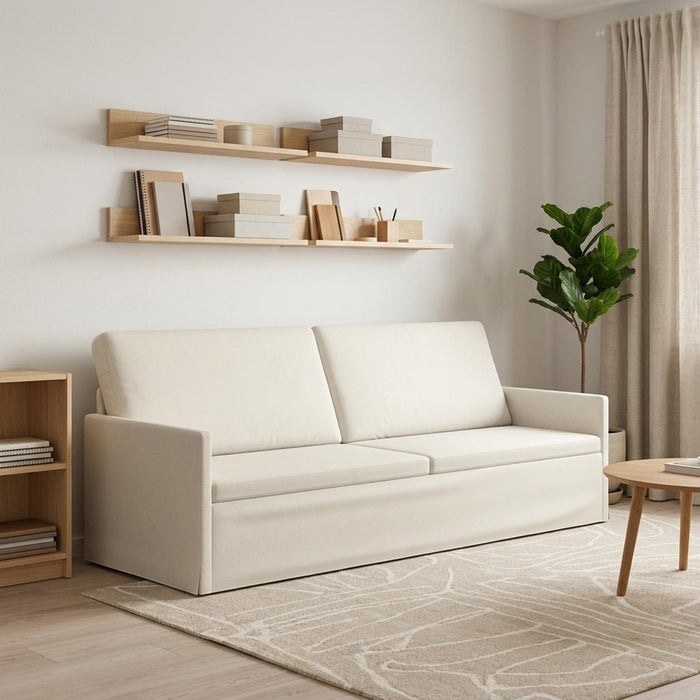 Sofă cu 3 locuri Crem 220 x 81 x 82 cm Catifea WALTI