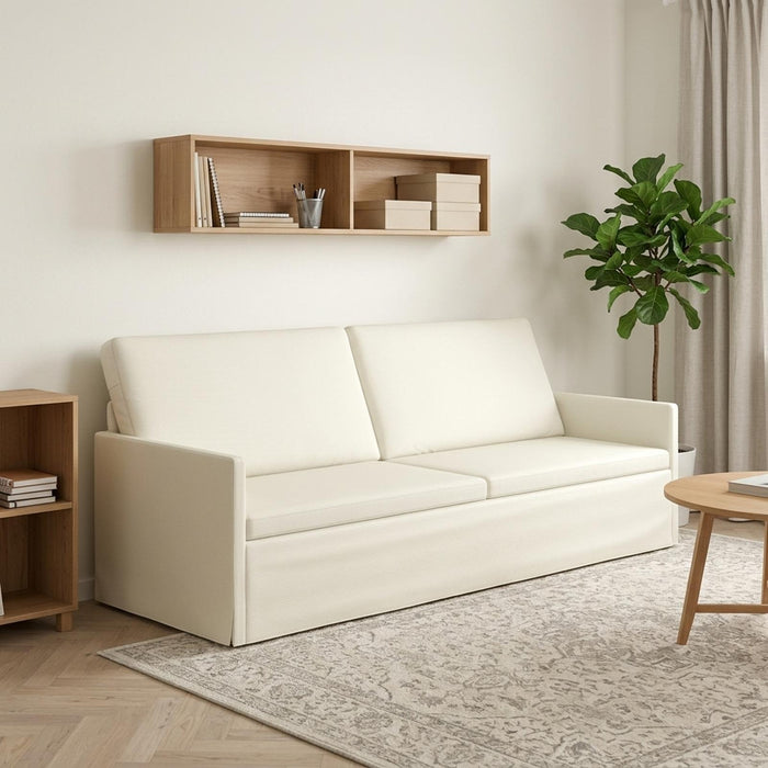 Sofă cu 3 locuri Crem 220 x 81 x 82 cm Țesătură din corduroy WALTI