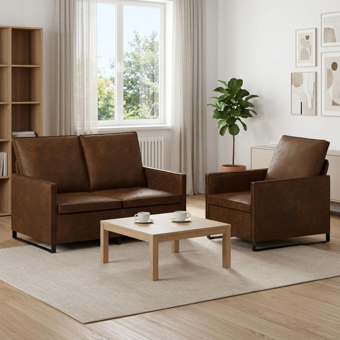 Set de canapea 2 pcs Maro Material din microfibră WALTI