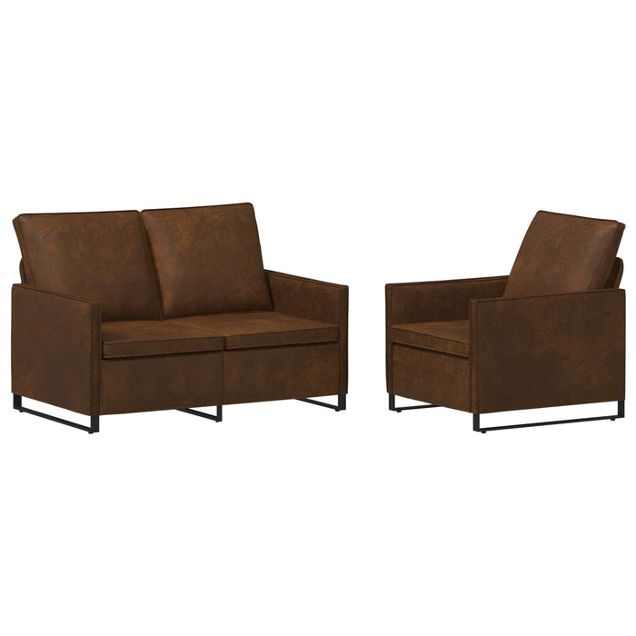 Set de canapea 2 pcs Maro Material din microfibră WALTI