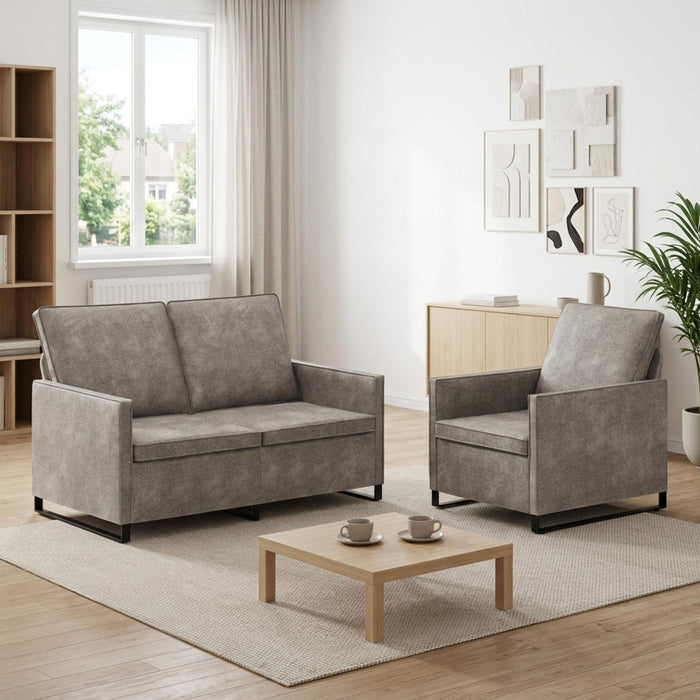 Set de canapea 2 pcs Gri deschis Material din microfibră WALTI