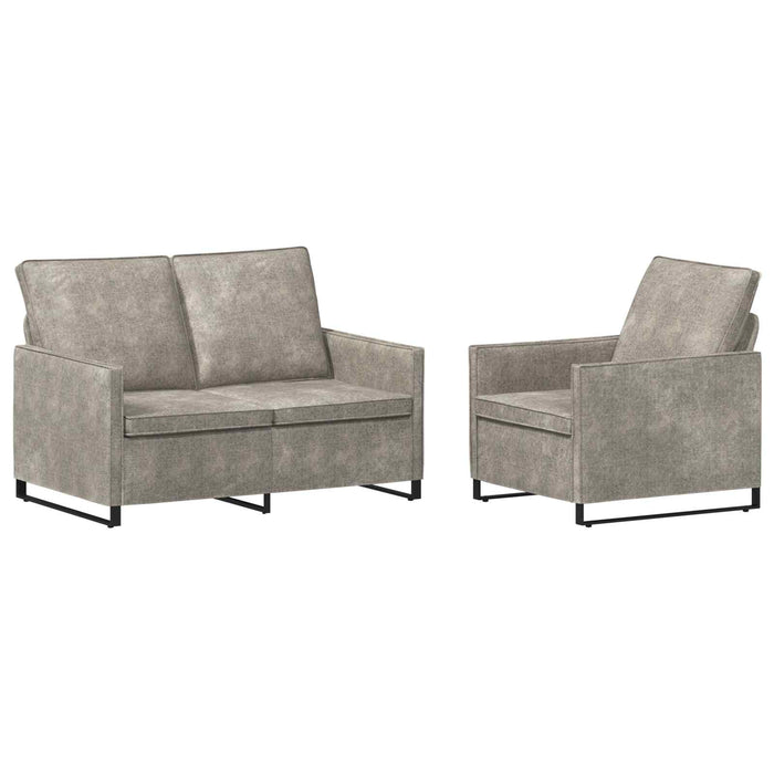 Set de canapea 2 pcs Gri deschis Material din microfibră WALTI