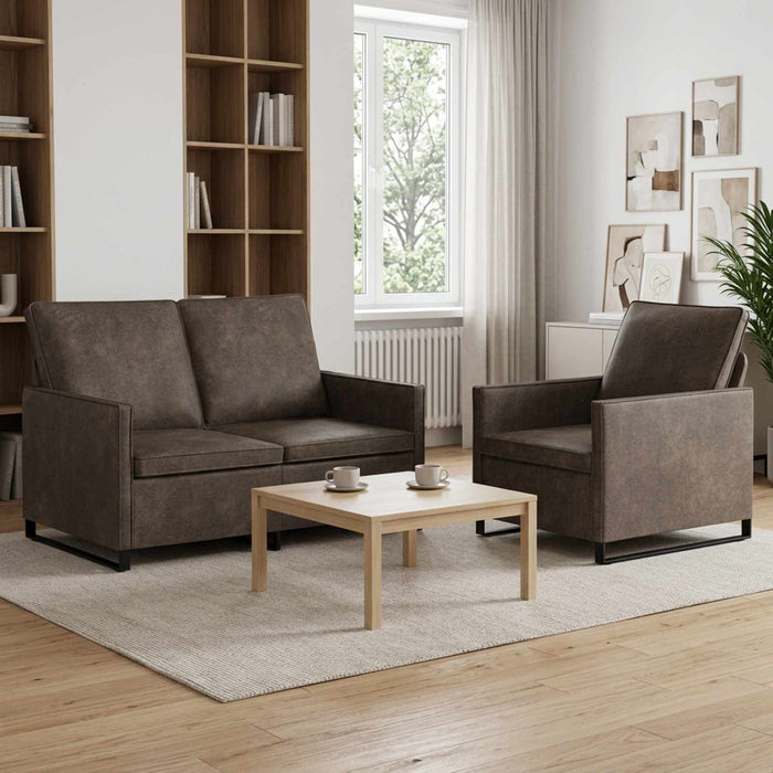 Set de canapea 2 pcs Gri închis Material din microfibră WALTI