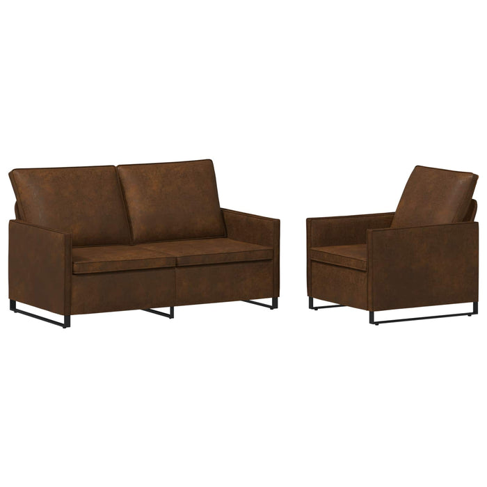 Set de canapea 2 pcs Maro Material din microfibră WALTI