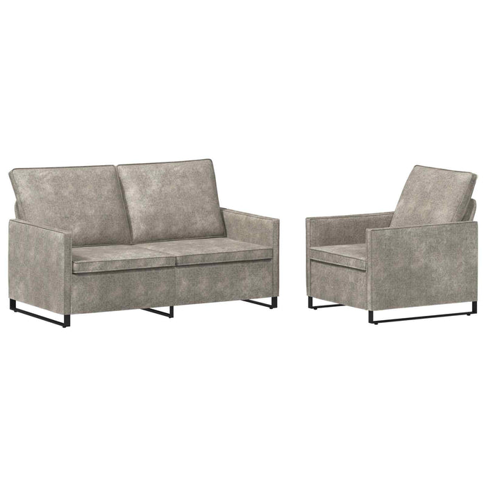 Set de canapea 2 pcs Gri deschis Material din microfibră WALTI