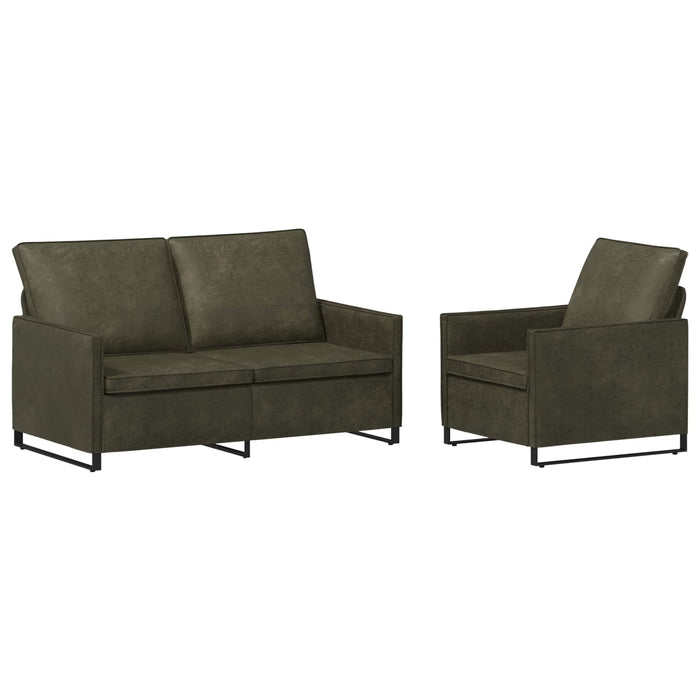 Set de canapea 2 pcs Verde Army Material din microfibră WALTI