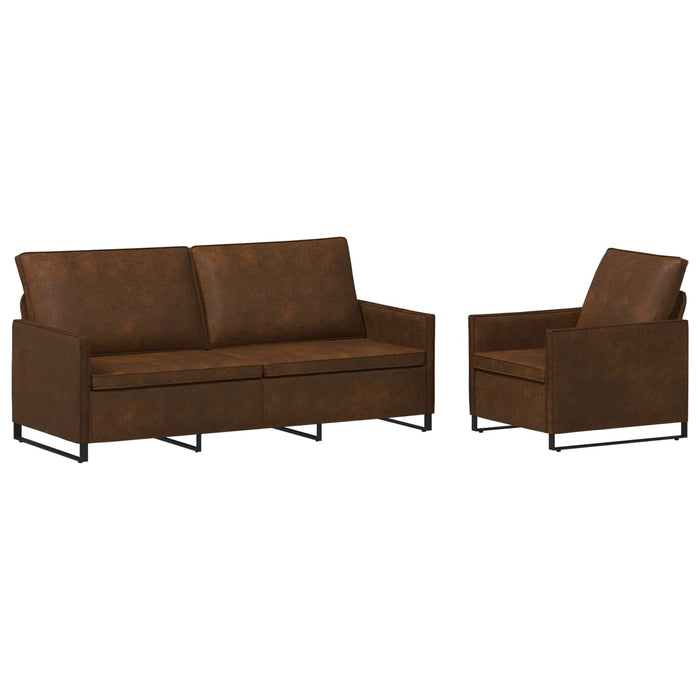 Set de canapea 2 pcs Maro Material din microfibră WALTI