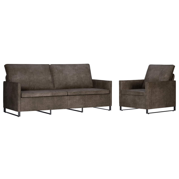 Set de canapea 2 pcs Gri închis Material din microfibră - WALTI WALTI