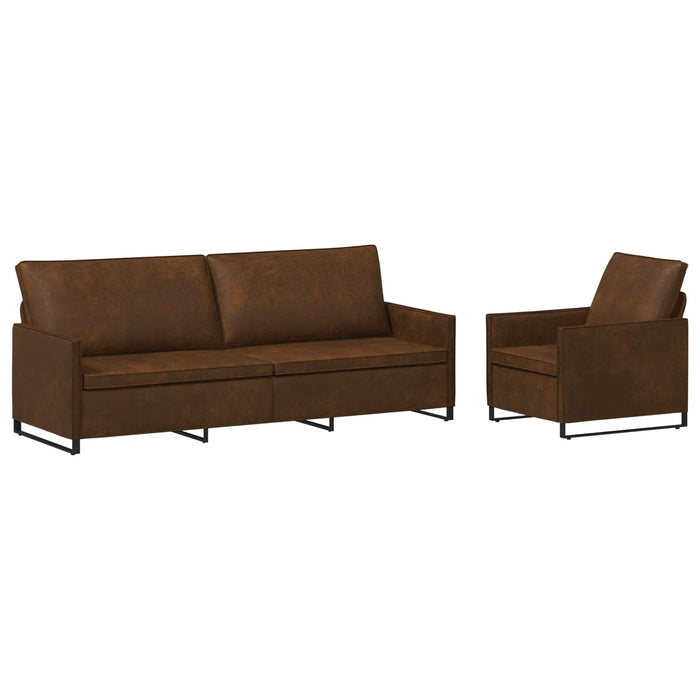 Set de canapea 2 pcs Maro Material din microfibră WALTI