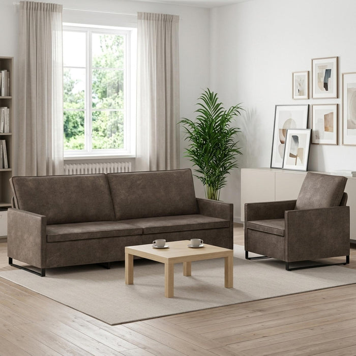 Set de canapea 2 pcs Gri închis Material din microfibră WALTI