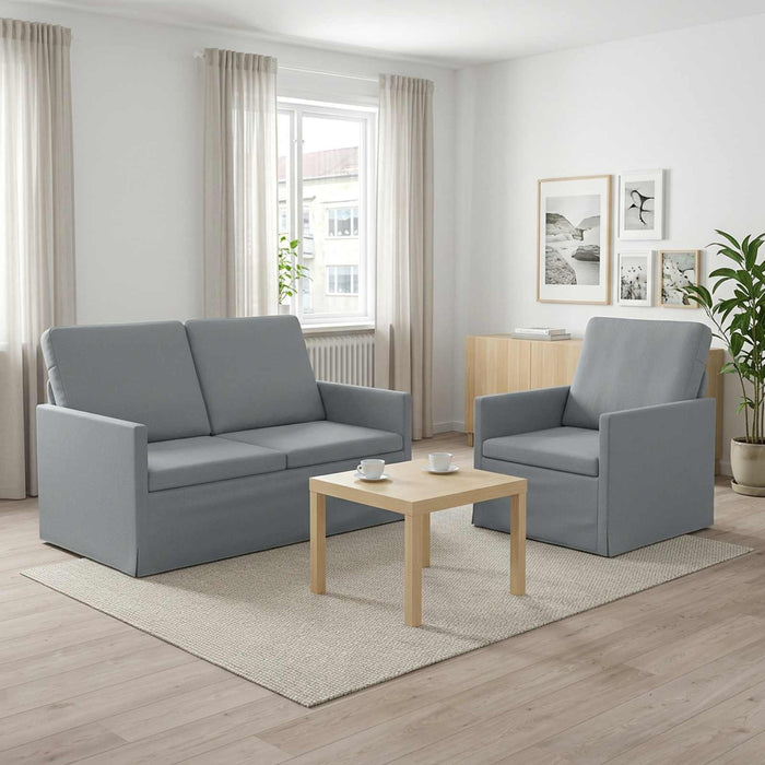 Set de canapea 2 pcs Gri deschis Țesătură WALTI
