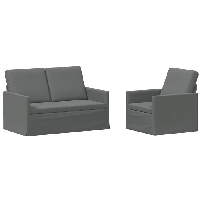 Set de canapea 2 pcs Gri închis Țesătură WALTI