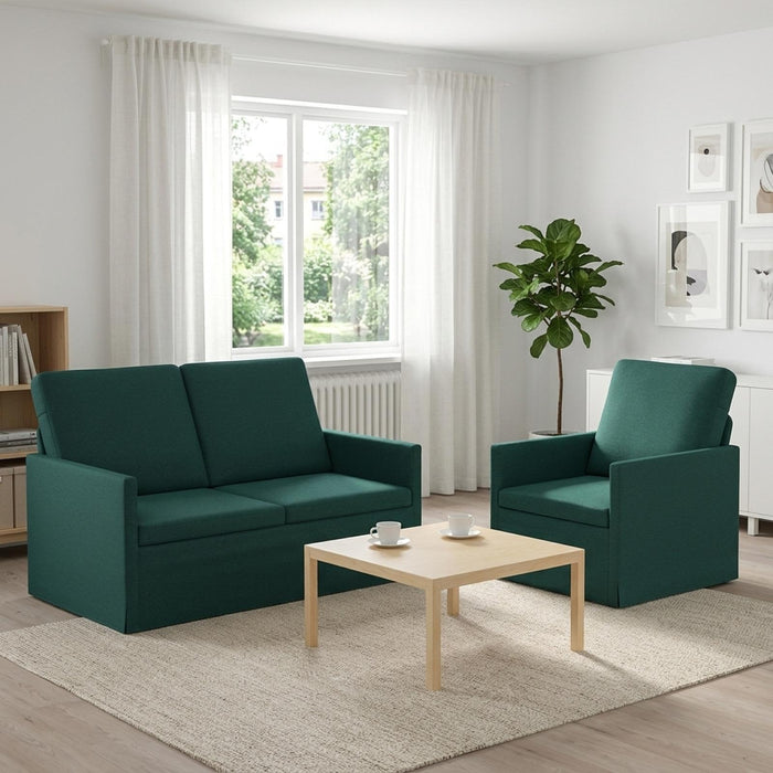 Set de canapea 2 pcs Verde închis Țesătură WALTI