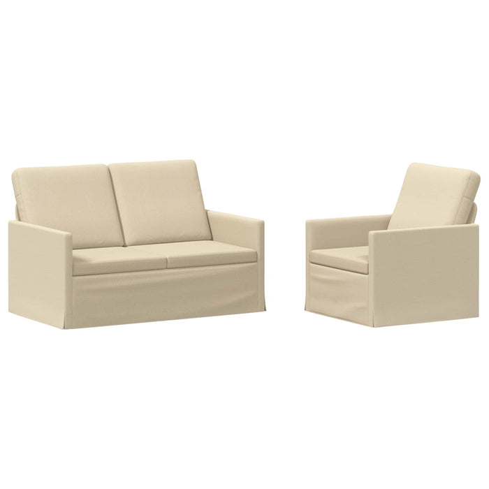 Set de canapea 2 pcs Crem Țesătură WALTI