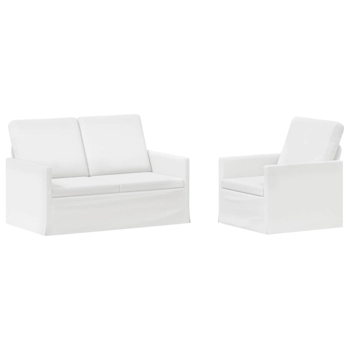 Set de canapea 2 pcs Alb Țesătură WALTI