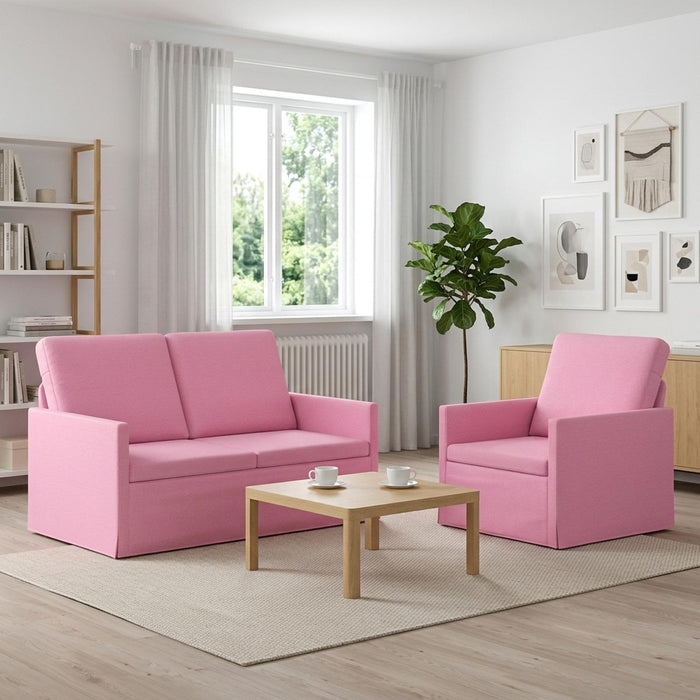 Set de canapea 2 pcs Roz Țesătură WALTI